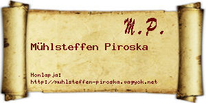 Mühlsteffen Piroska névjegykártya