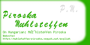 piroska muhlsteffen business card